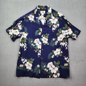 VTG MD Fashion Button Up Shirt Large Men's Regular Short Sleeve Hawaiian Print